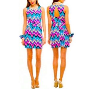 Lilly Pulitzer Herringbone Sheath Dress Sleeveless Multicolor Sz 6